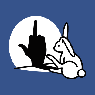 Rabbit shadow hand funny middle finger hand sign, the finger T-Shirt