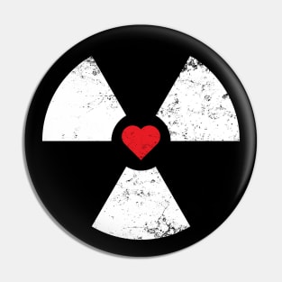 Radioactive Sign Radiation Symbol Nuclear Hazard Heart Love Pin