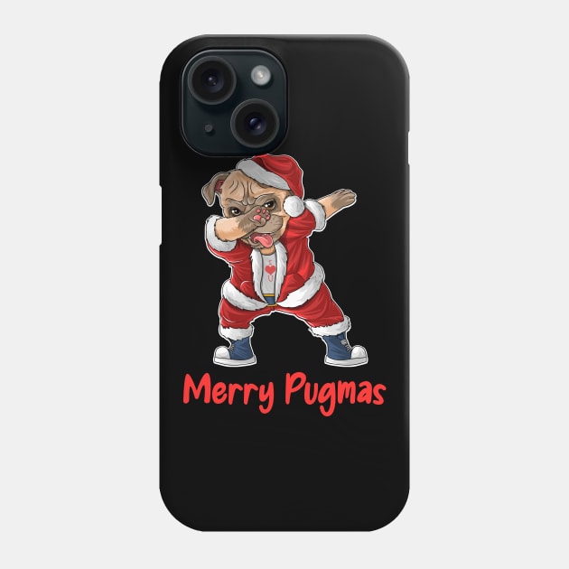 Christmas Dabbing Pug Merry Pugmas Phone Case by DragonTees