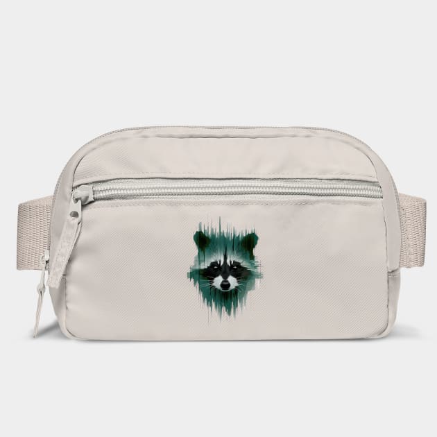 Dark Green Forest Goth Racoon by Luxinda