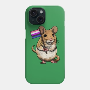 Mouse with Genderfluid Flag Phone Case