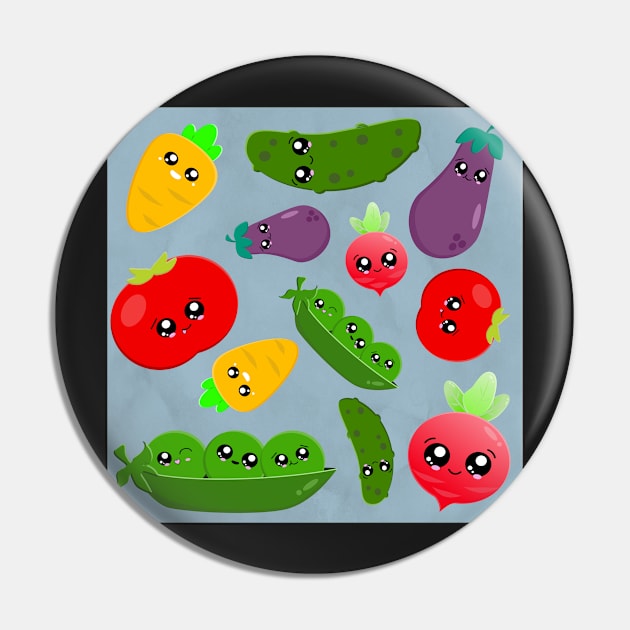 Cute Veg Pattern Pin by PlusAdore