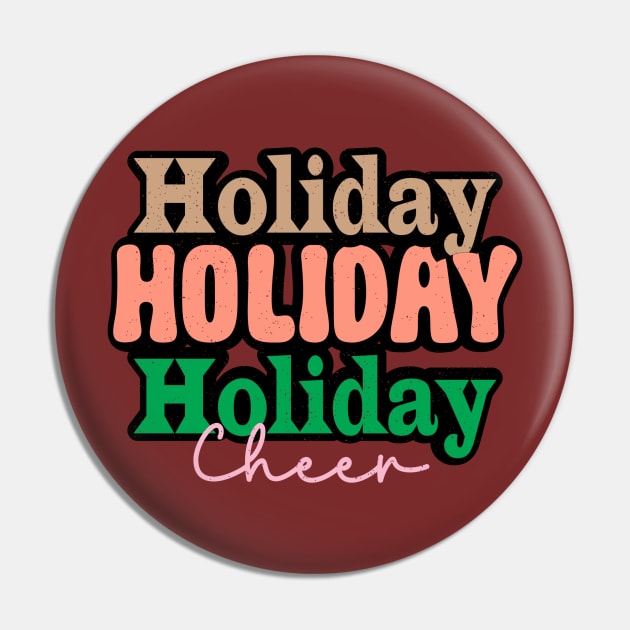 Holiday Cheer Retro Christmas Pin by JDVNart