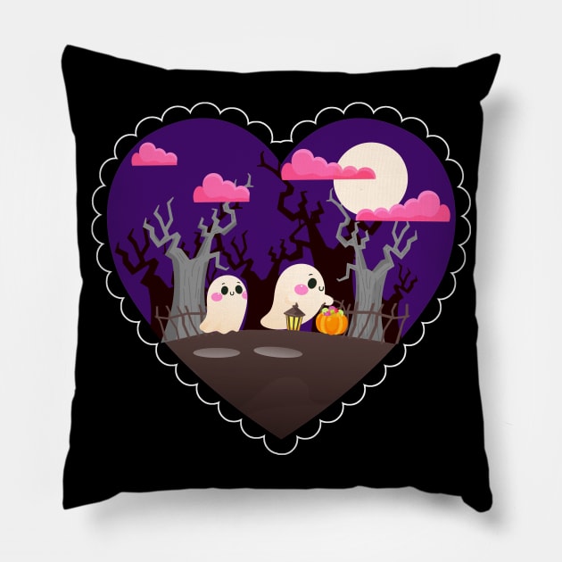 Trick or Treat Ghost Pillow by Rockadeadly