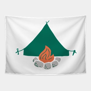 Camping, Green Tapestry