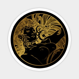 Art nouveau gold silhouette lady 3 Magnet