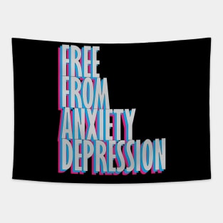 Free From Anxiety Depression black Tapestry