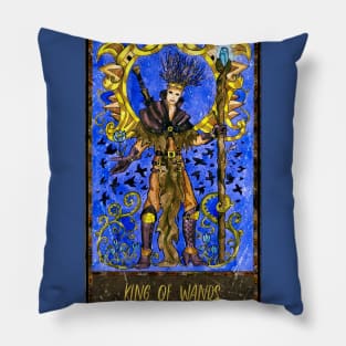 King of Wands. Magic Gate Tarot Card Design. Pillow