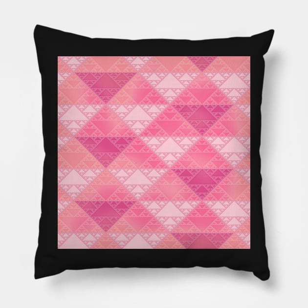 sierpinski triangles - rose Pillow by BrownWoodRobot