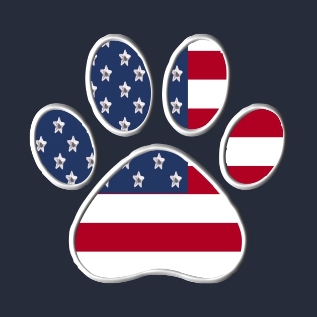 Paw With American Flag by m2inspiration