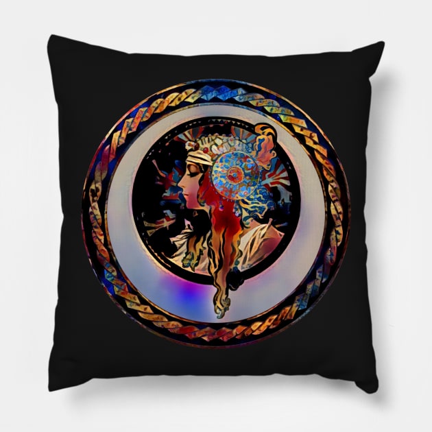 Framed Tetes Byzantines Blond Dream Pillow by Swabcraft