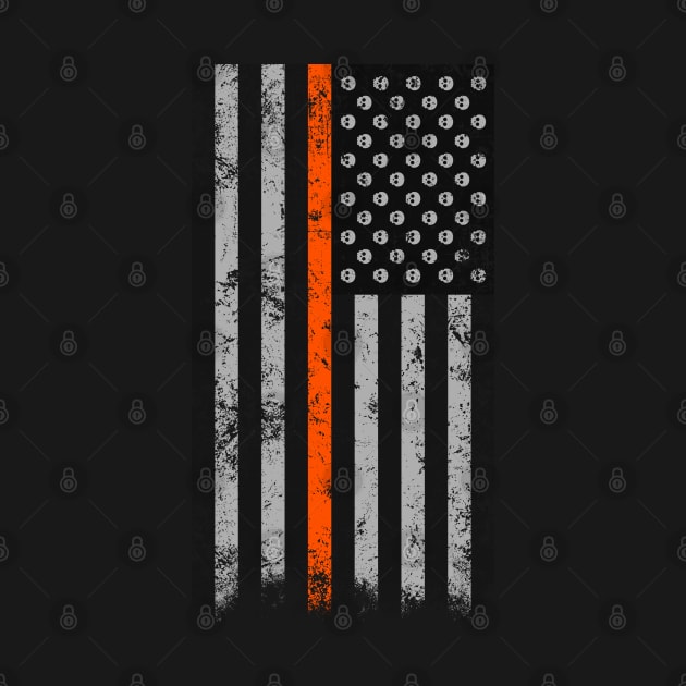 Halloween Thin Orange Line Flag Skulls by HalloweenTown