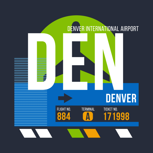 Denver (DEN) Airport // Retro Sunset Baggage Tag by Now Boarding