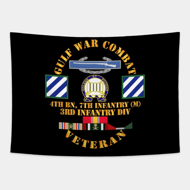 Gulf War Combat Infantry Vet w 4th Bn 7th Inf - 3rd ID SSI Tapestry by twix123844