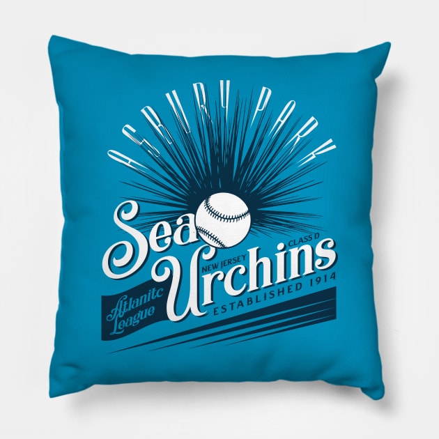 Asbury Park Sea Urchins Pillow by MindsparkCreative