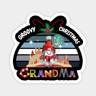 Funny Grandma Groovy Christmas Magnet