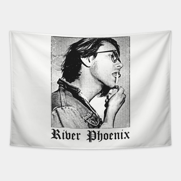 River Phoenix ////// 90s Aesthetic Fan Design Tapestry by unknown_pleasures