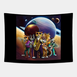 Astro Funk Cat Explorers Tapestry