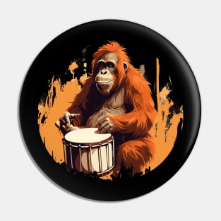 Orangutan playing drums Pin