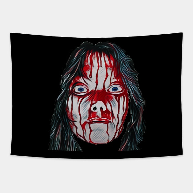 Scary Carrie Face Tapestry by CreatingChaos