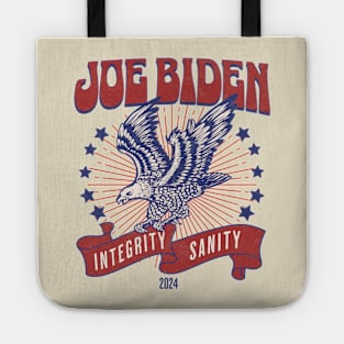 Joe Biden 2024 - Integrity, Sanity - Vintage American Eagle USA Flag Tote