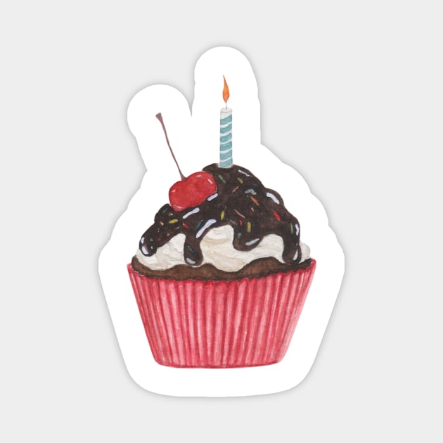 Birthday cupcake Magnet by GinaaArts