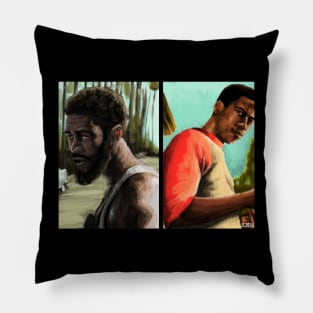 Snowfall "Beginning/End" Franklin Saint portrait (digital) Pillow