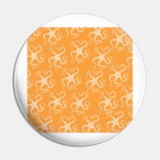 spiny brittle starfish aloha print hawaii pattern orange and white Pin