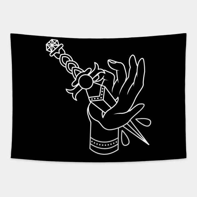 Stabbed Knife Tapestry by Javio