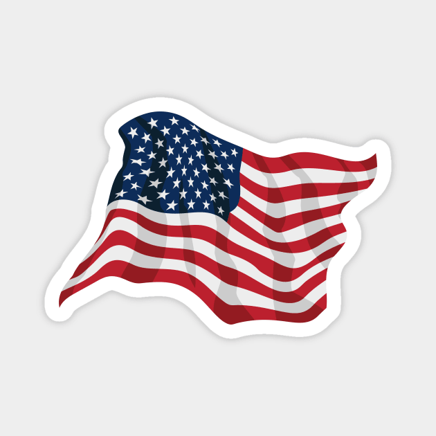 American Pride USA Flag Waving Magnet by hobrath