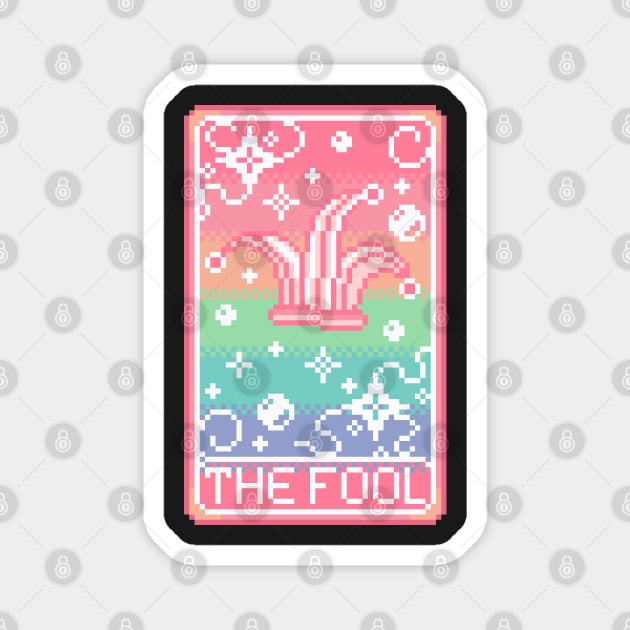 Tarot Card The Fool Pixel Art Magnet by AlleenasPixels