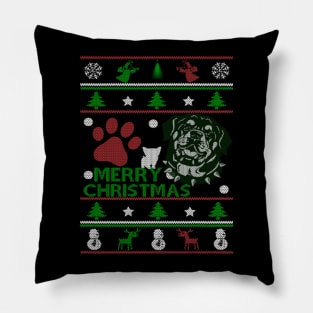 Rottweiler Ugly Christmas Sweater Gifts For Dog Lover Pillow