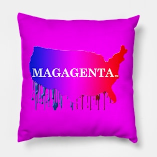 MAGAGENTA White Wording on Map Pillow