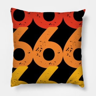 Retro Distressed Satanic 666 Halloween Pillow