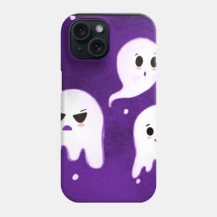 Three Little Ghost in purple halloween edition Phone Case