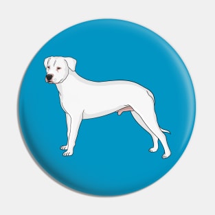 Dogo argentino dog cartoon illustration Pin