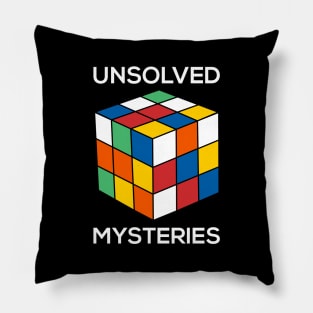 Rubiks Cube Unsolved Mysteries Retro Design Pillow