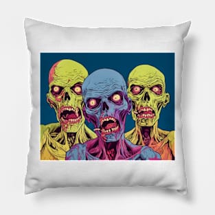 The Vibrant Undead, Pop Art Zombies, Halloween Zombie Pillow