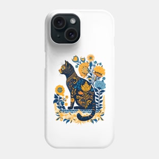 Ukraine Cat Cute Floral Vintage Ukrainian Flag & Vyshyvanka Phone Case