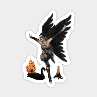 Wonderful dark angel in the dark night Magnet