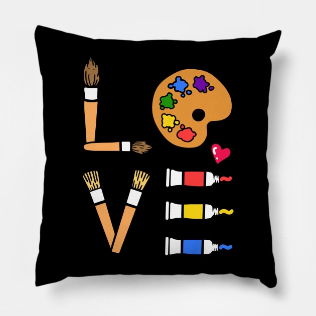 Art - I Love Art Pillow by Shiva121
