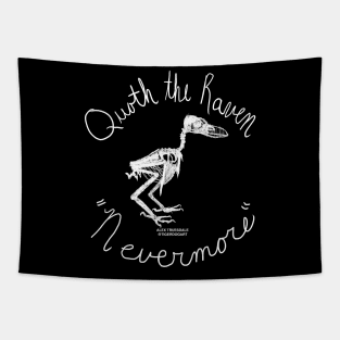 "Quoth the Raven Evermore" Raven Skeleton Tapestry