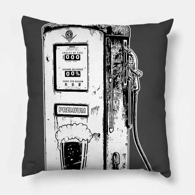 Cold Beer-Gas Pump-Fuel-Gasoline-Humor-Joke Pillow by StabbedHeart