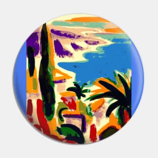 Capri Italy Art Poster Pin