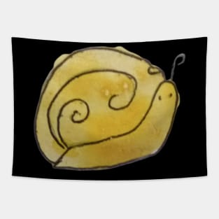 Yellow snail design Tapestry