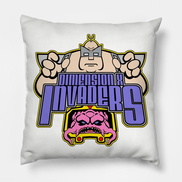 Dimension X Invaders Pillow by Tom Krohne