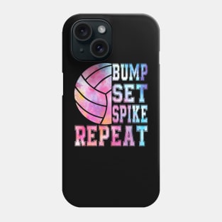 Colorful Teen Girls Volleyball Bump Set Spike Repeat Phone Case