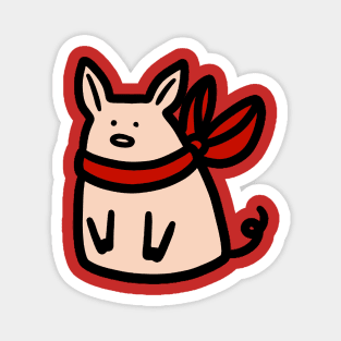 Red Ribbon Piggy Magnet