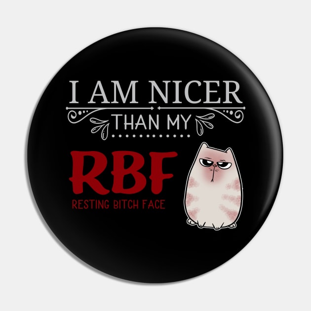 Resting Bitch Face RBF Cute Cat Pin by Wanderer Bat