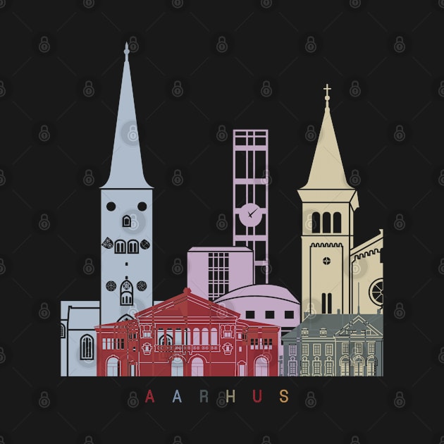 aarhus skyline poster by PaulrommerArt